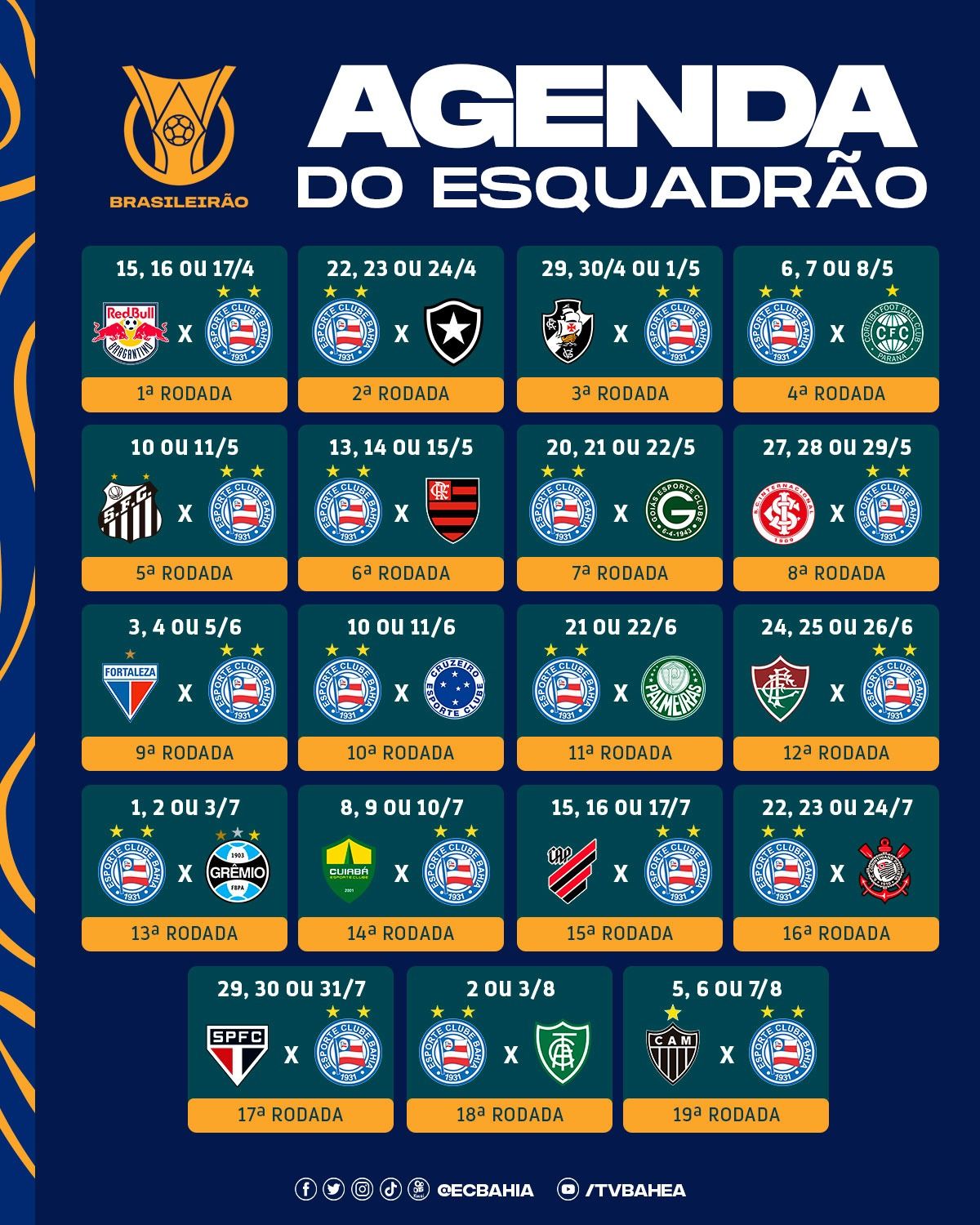 Tabela do Brasileirão 2023: CBF divulga jogos da Série A