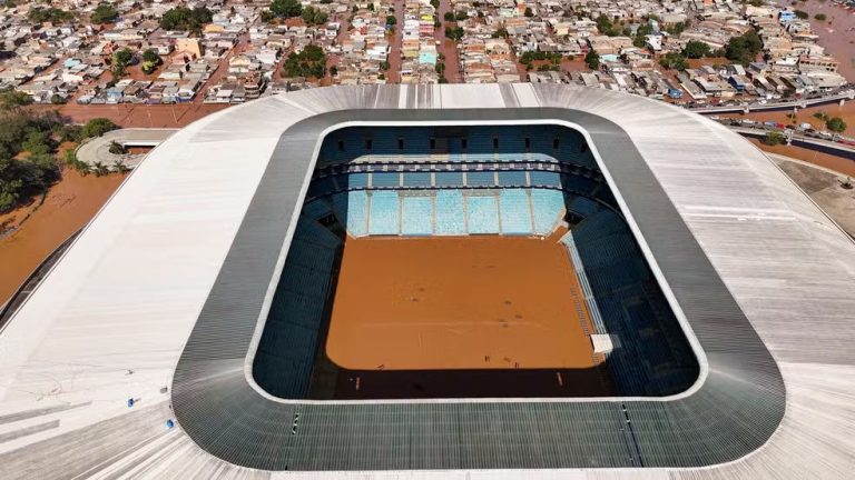 Arena do Grêmio chuvas, brasileirã,o cbf