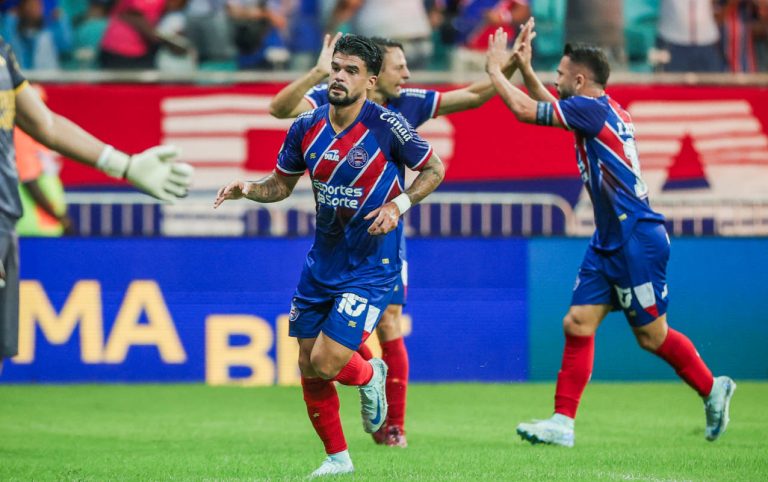 Cauly comemora gol marcado pelo Bahia
