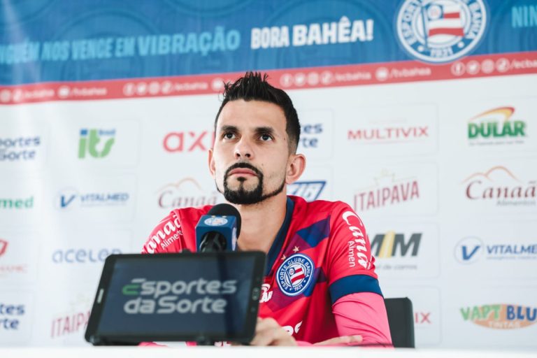 Marcos Felipe em entrevista coletiva no Bahia