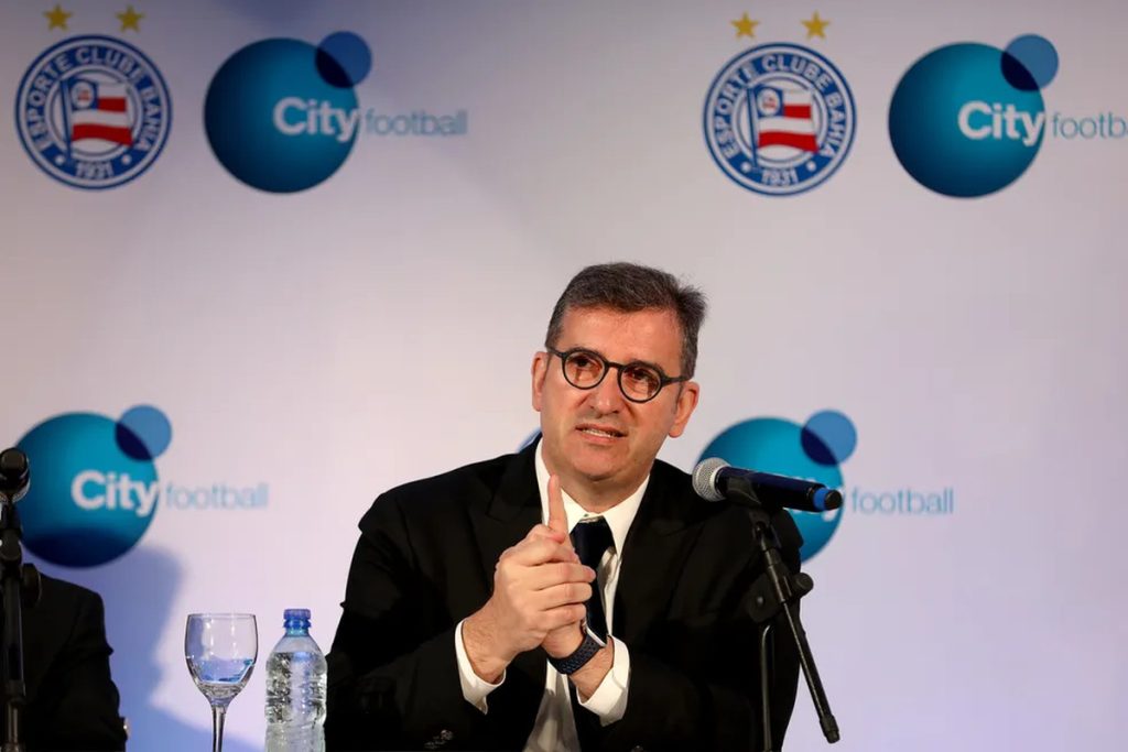 ferran soriano, ceo do grupo city, em apresentação no bahia