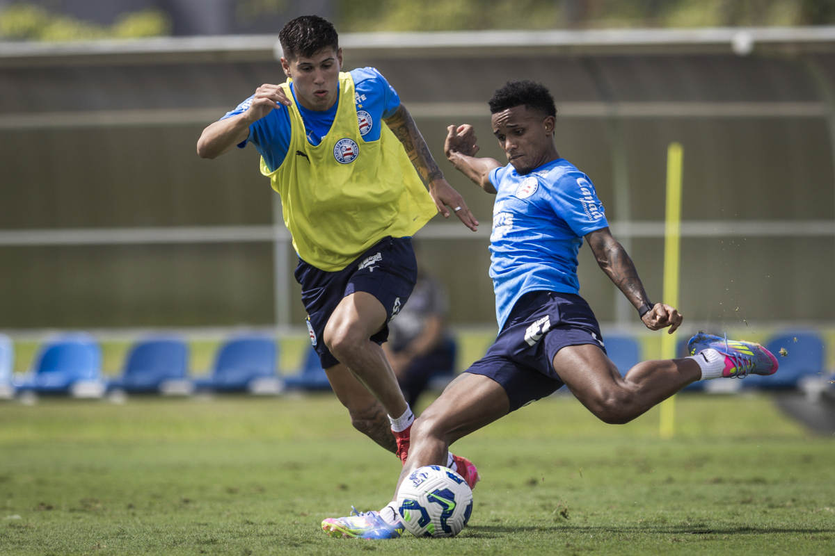 treino do bahia no ct com kayky e mingo