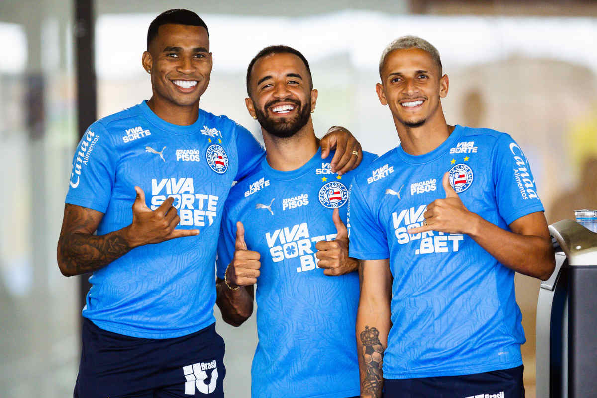 jean lucas, caio alexandre e juba em treino do bahia