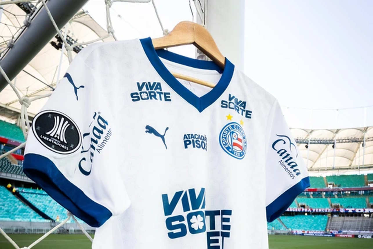 camisa do bahia com patch da libertadores